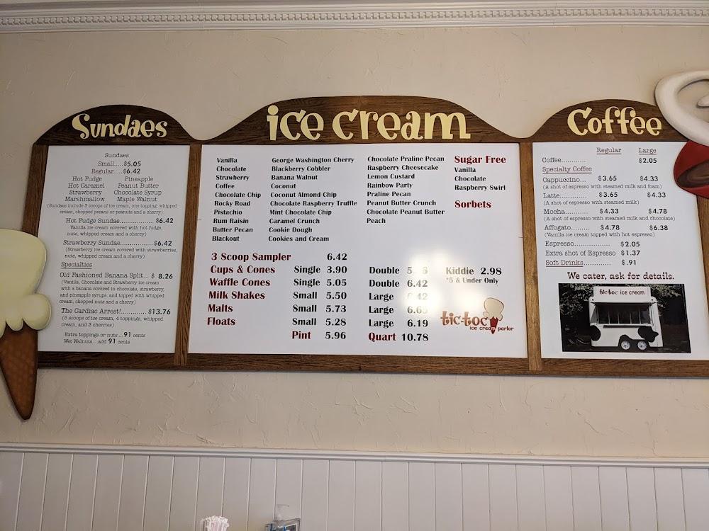 Tic Toc Ice Cream Menu image 2